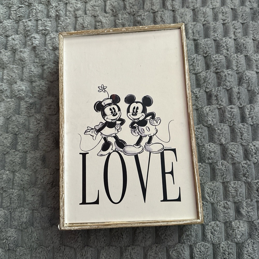 Disney Mickey Mouse Wood Love Sign